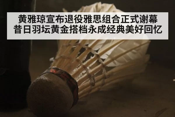 黄雅琼宣布退役雅思组合正式谢幕 昔日羽坛黄金搭档永成经典美好回忆